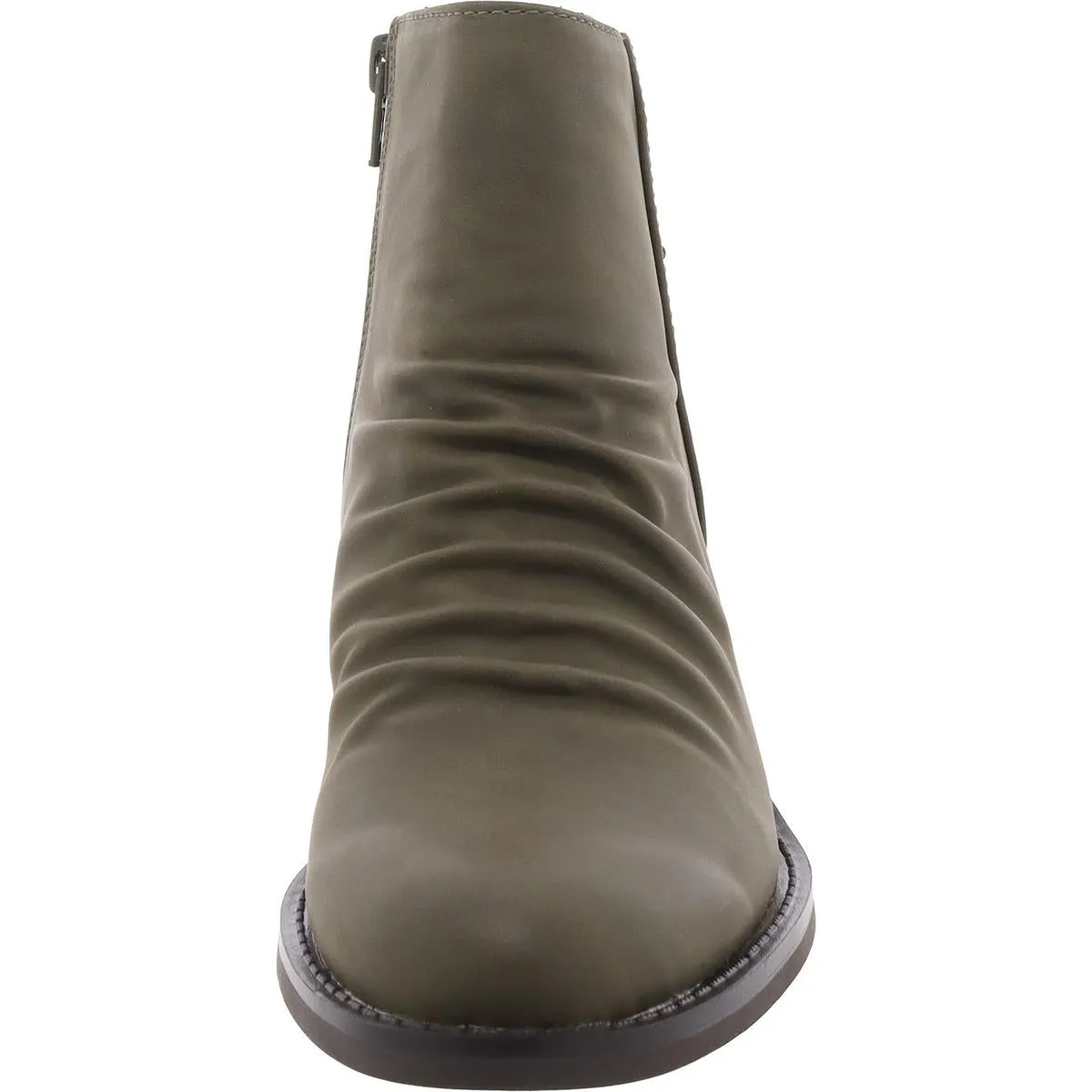 Linnea  Womens Round Toe Block Heel Booties
