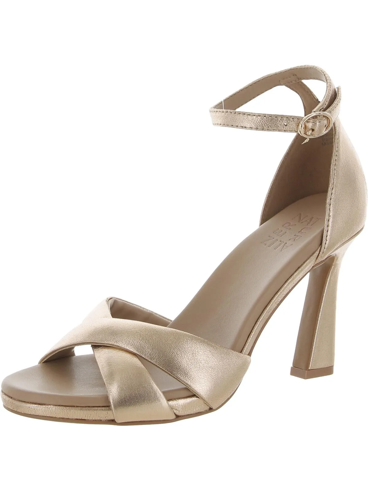 Lizbeth Womens Leather Open Toe Pumps