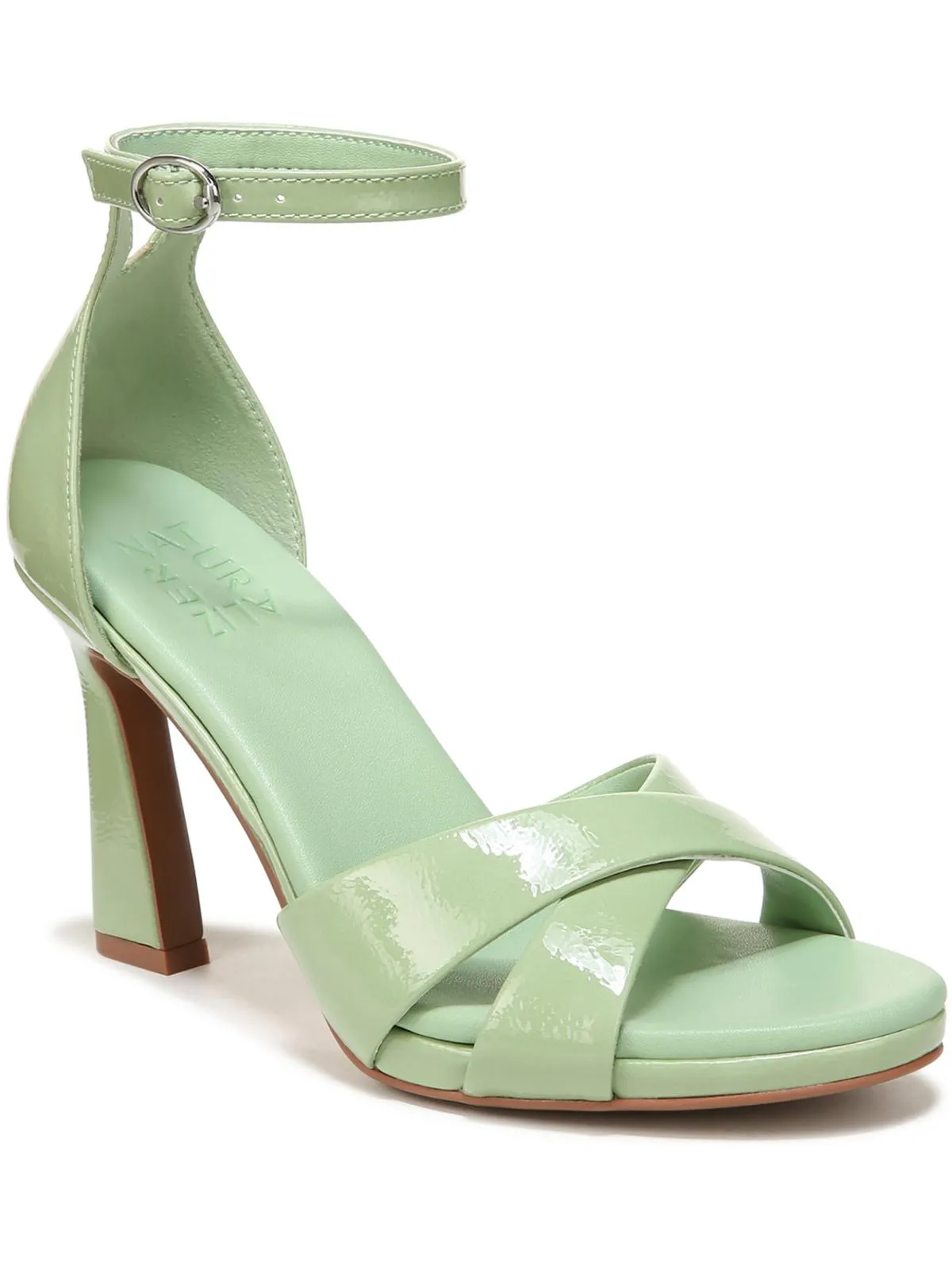 Lizbeth Womens Leather Open Toe Pumps