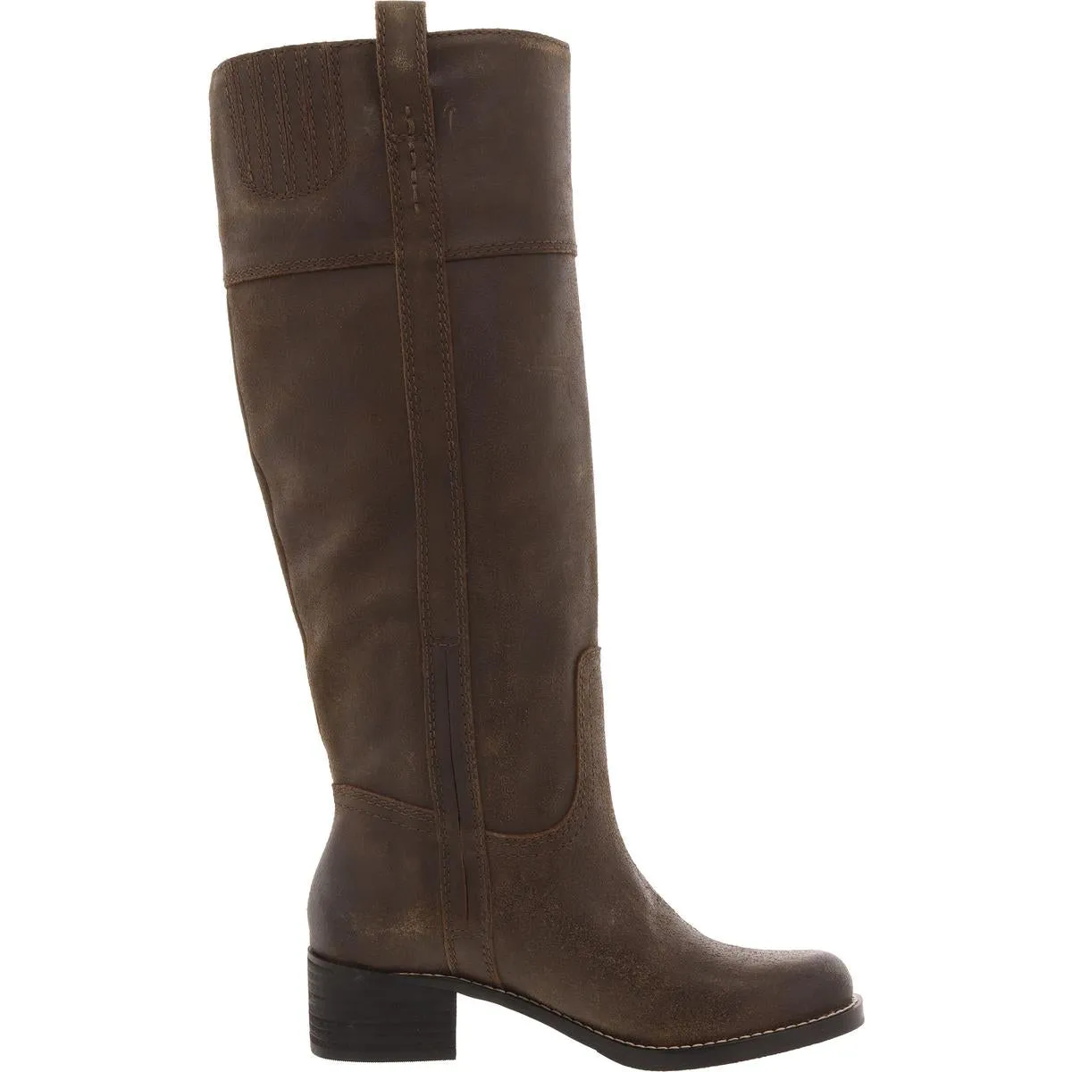 LK-HYBISCUS Womens Solid Leather Knee-High Boots