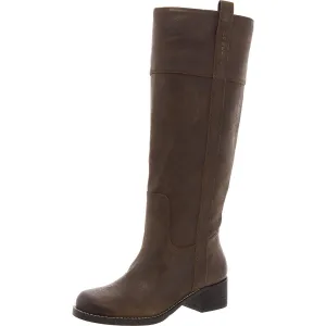 LK-HYBISCUS Womens Solid Leather Knee-High Boots