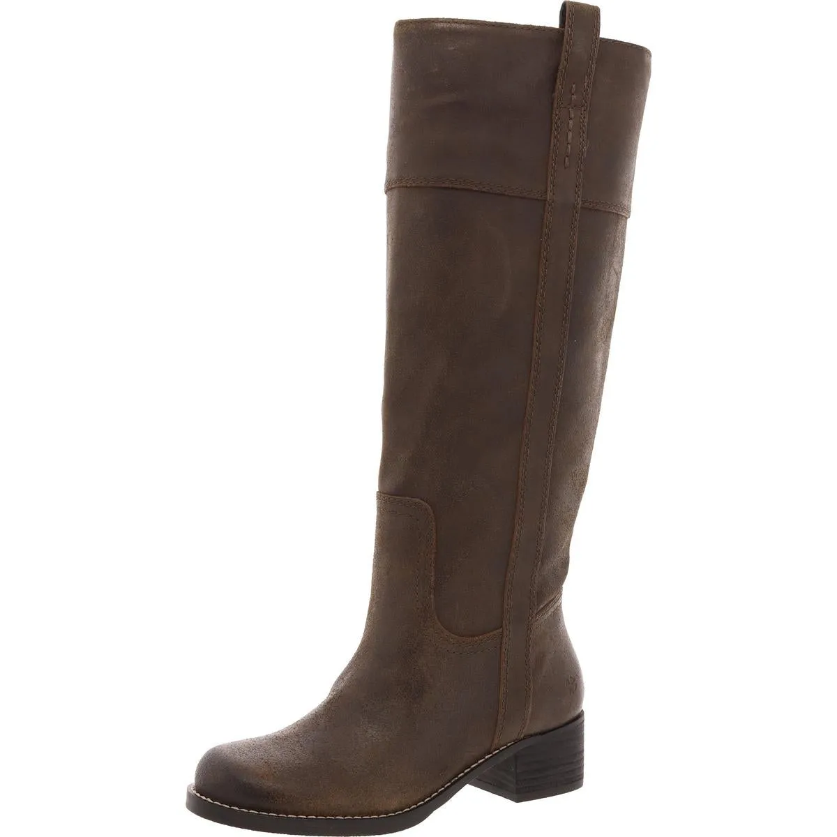 LK-HYBISCUS Womens Solid Leather Knee-High Boots