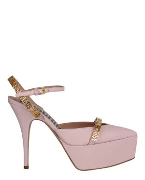Logo Lettering Ankle Strap Pumps