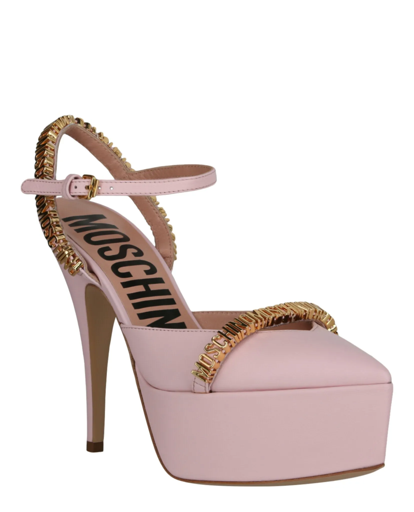 Logo Lettering Ankle Strap Pumps