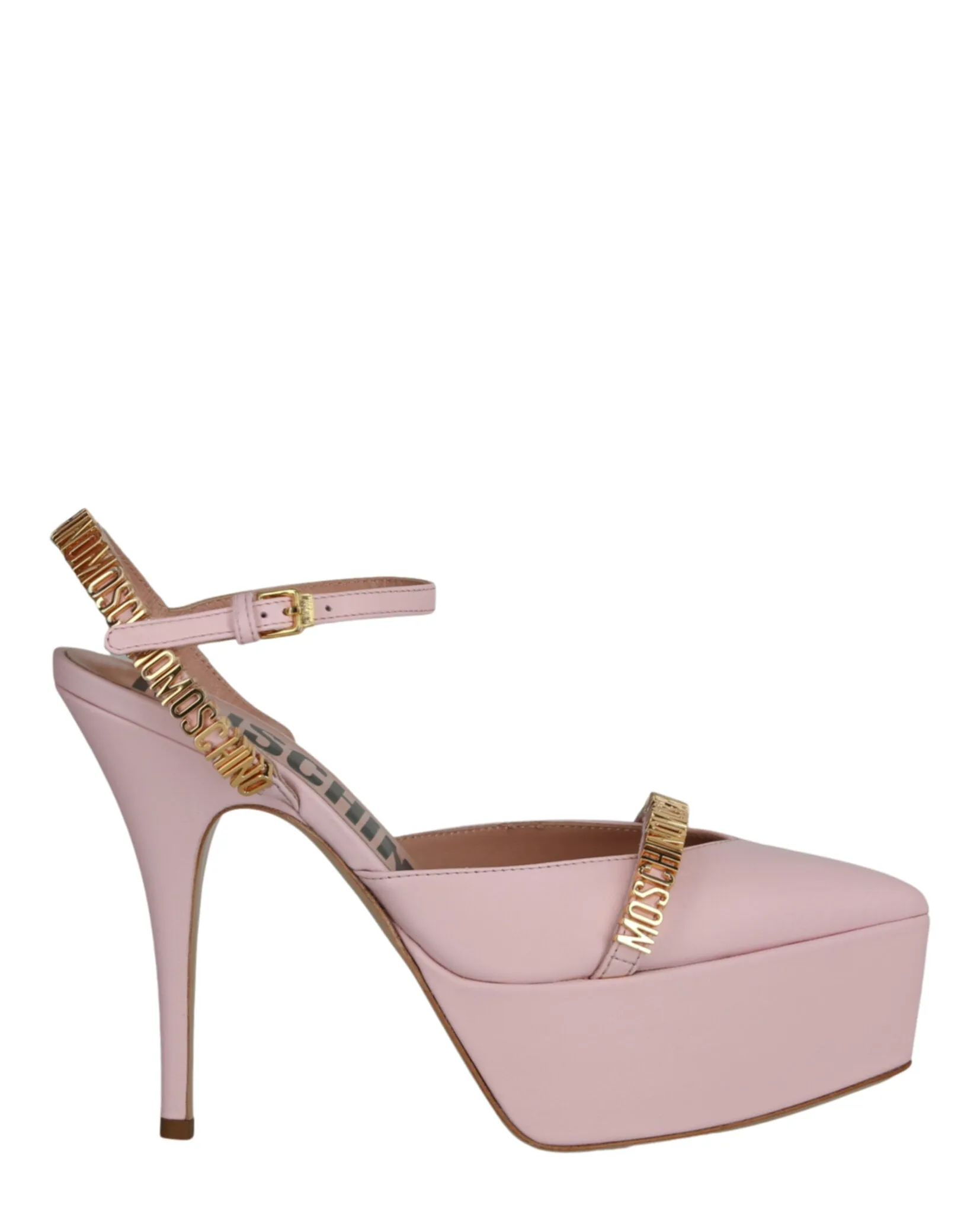 Logo Lettering Ankle Strap Pumps