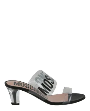 Logo Transparent Heel Sandals