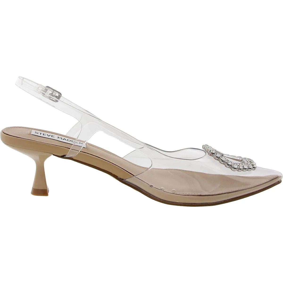 Lorah Womens Mixed Media Glass Slingback Heels