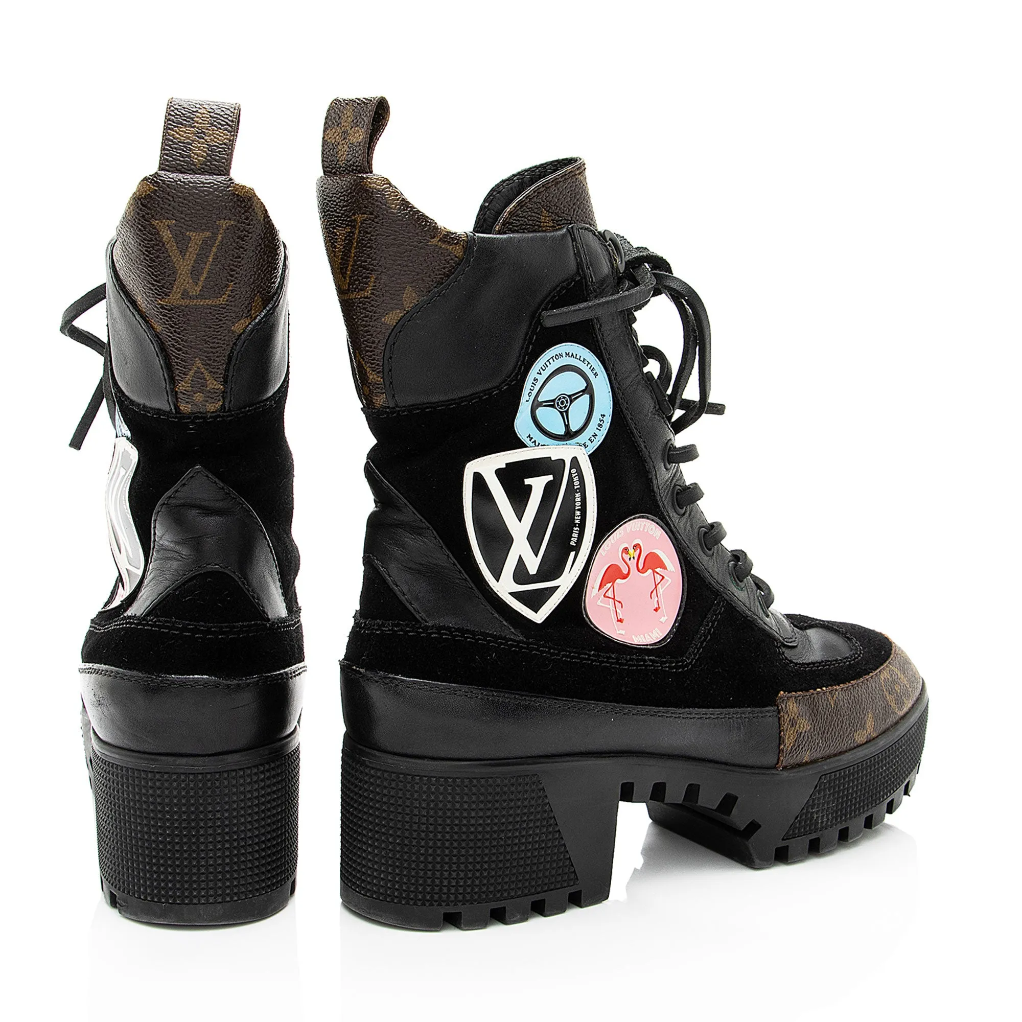 Louis Vuitton Monogram Canvas Suede World Tour Laureate Desert Platform Boots
