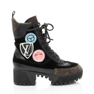 Louis Vuitton Monogram Canvas Suede World Tour Laureate Desert Platform Boots