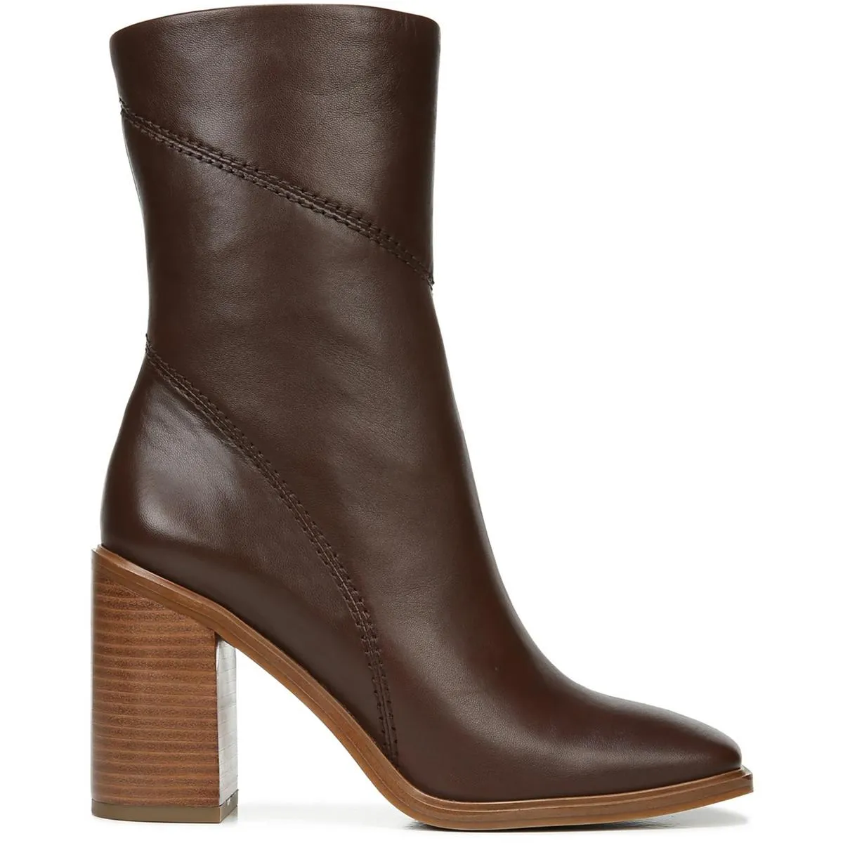 LSTEVIEWC Womens Block Heel Leather Chelsea Boots