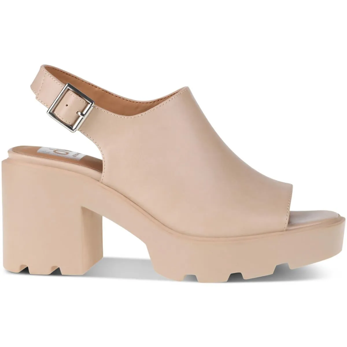 Luggy Womens Peep Toe Square Slingback Heels