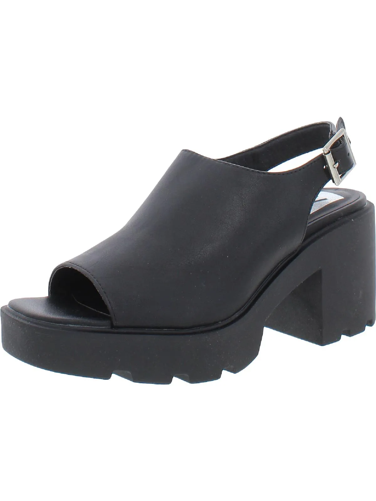Luggy Womens Peep Toe Square Slingback Heels
