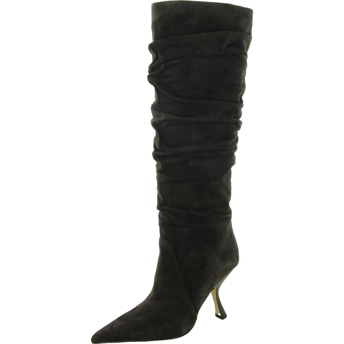 Luna Womens Suede Pointed Toe Knee-High Boots