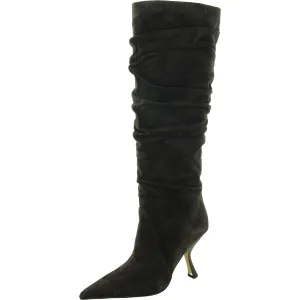 Luna Womens Suede Pointed Toe Knee-High Boots
