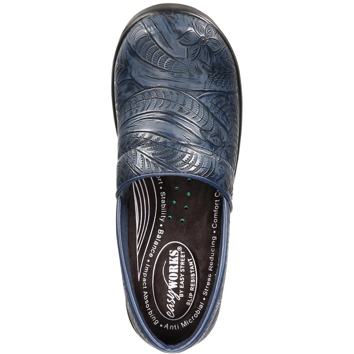 Lyndee Womens Faux Leather Flower eDesign Clogs