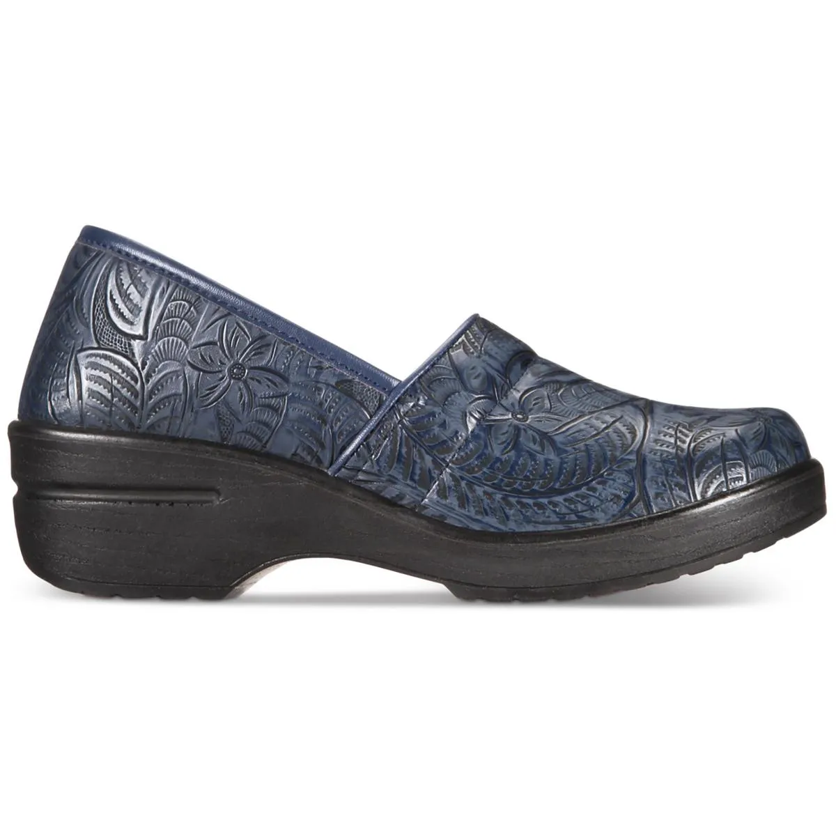 Lyndee Womens Faux Leather Flower eDesign Clogs