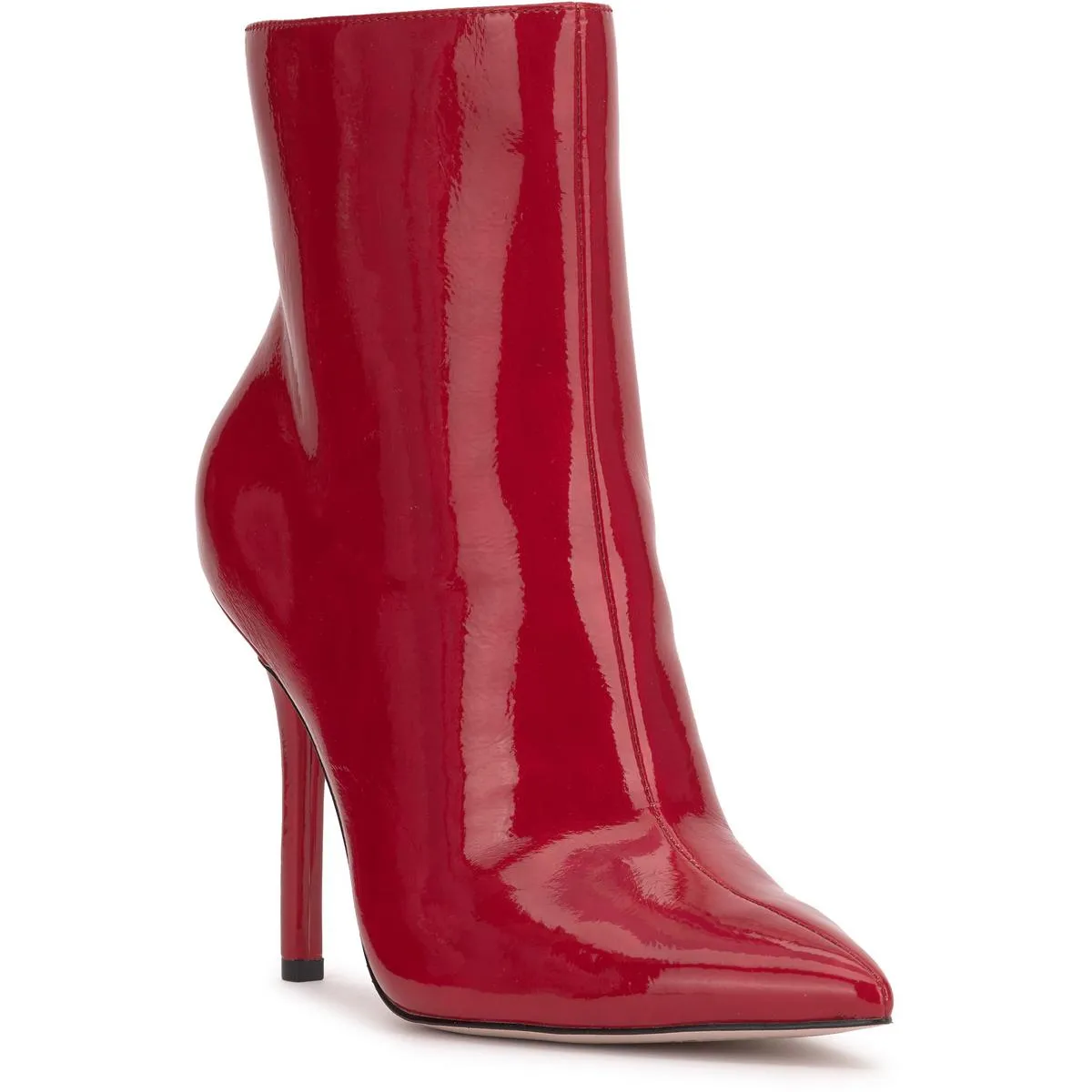 Lyren Womens Patent Pointed Toe Ankle Boots