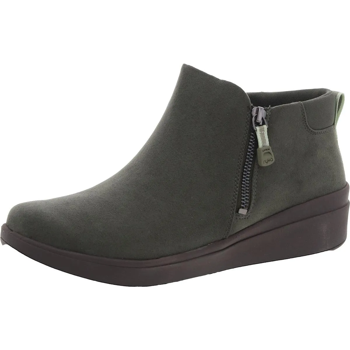 Lyrical Womens Zipper Faux Suede Wedge Boots