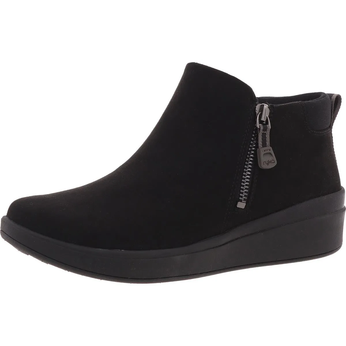 Lyrical Womens Zipper Faux Suede Wedge Boots