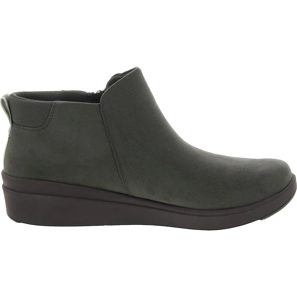 Lyrical Womens Zipper Faux Suede Wedge Boots