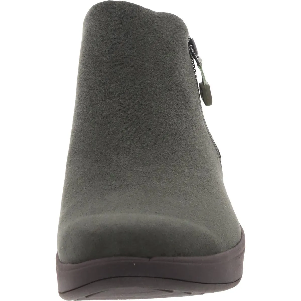 Lyrical Womens Zipper Faux Suede Wedge Boots