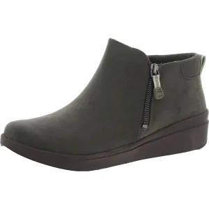 Lyrical Womens Zipper Faux Suede Wedge Boots