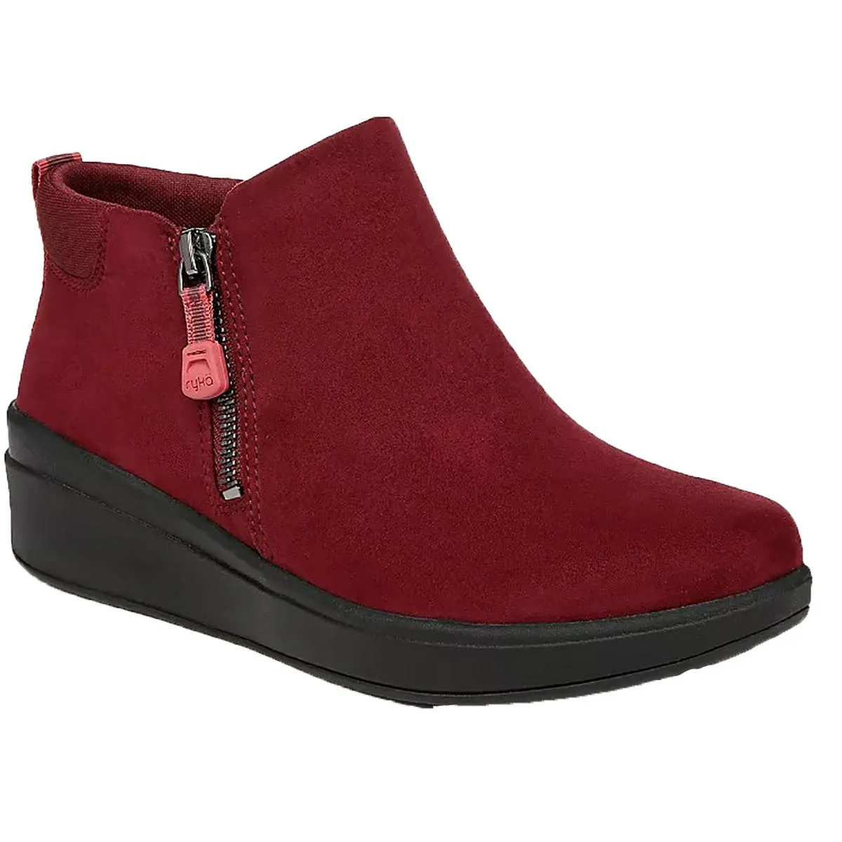 Lyrical Womens Zipper Faux Suede Wedge Boots