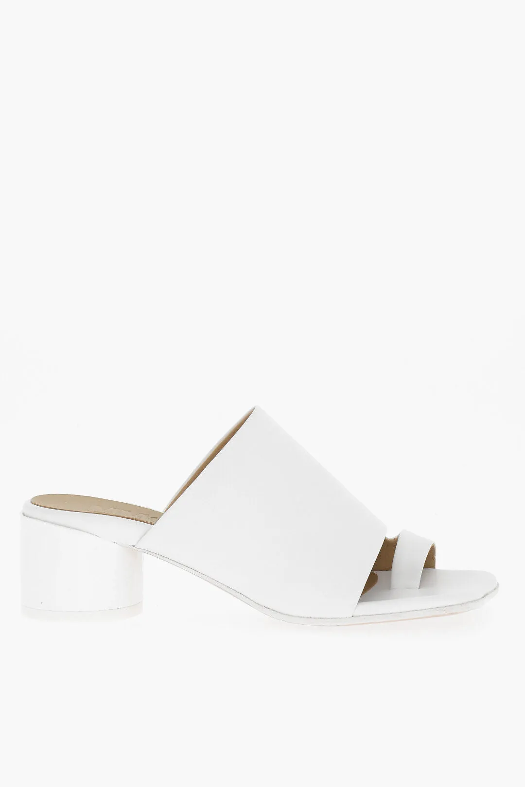 Maison Margiela Mm6 Leather Thong Sandals With Lacquered Heel 5Cm