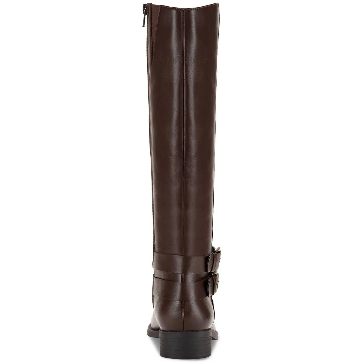 maliaa Womens Faux Leather Buckle Mid-Calf Boots