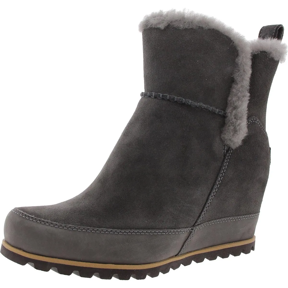 Malvella Womens Wool Slip On Wedge Boots