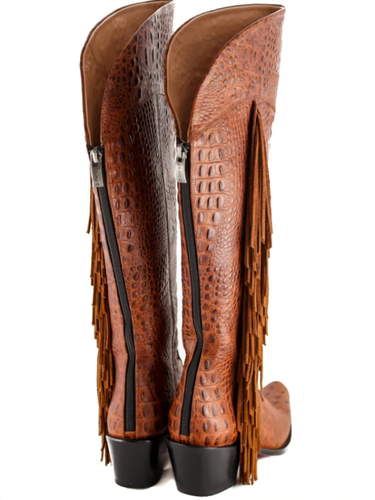 Manchester Fringe Tall Cowboy Boot In Brown