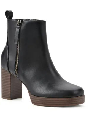 Manito Womens Ankle Block Heel Ankle Boots