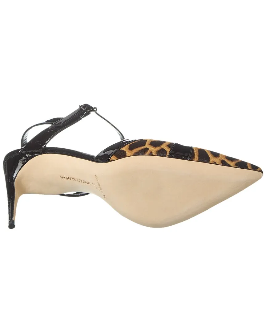 Manolo Blahnik Aristida 90 Haircalf & Patent Pump