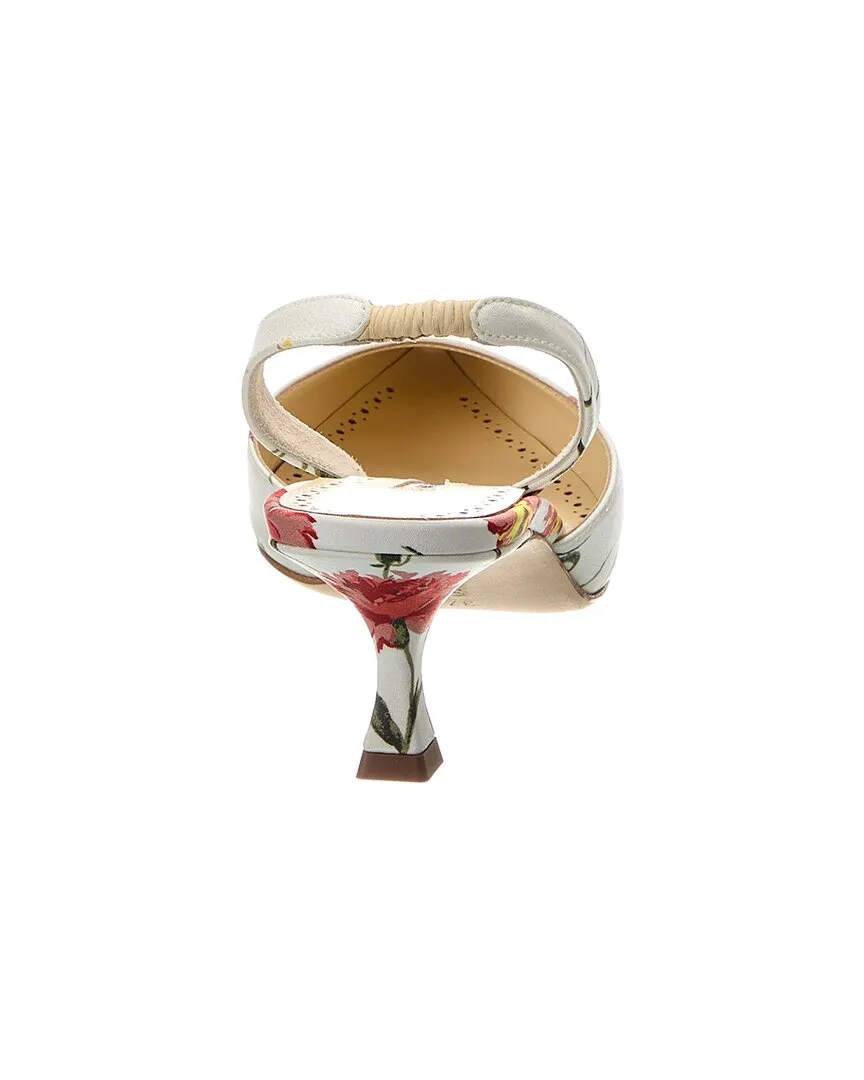 Manolo Blahnik Carolyne 50 Canvas Slingback Pump