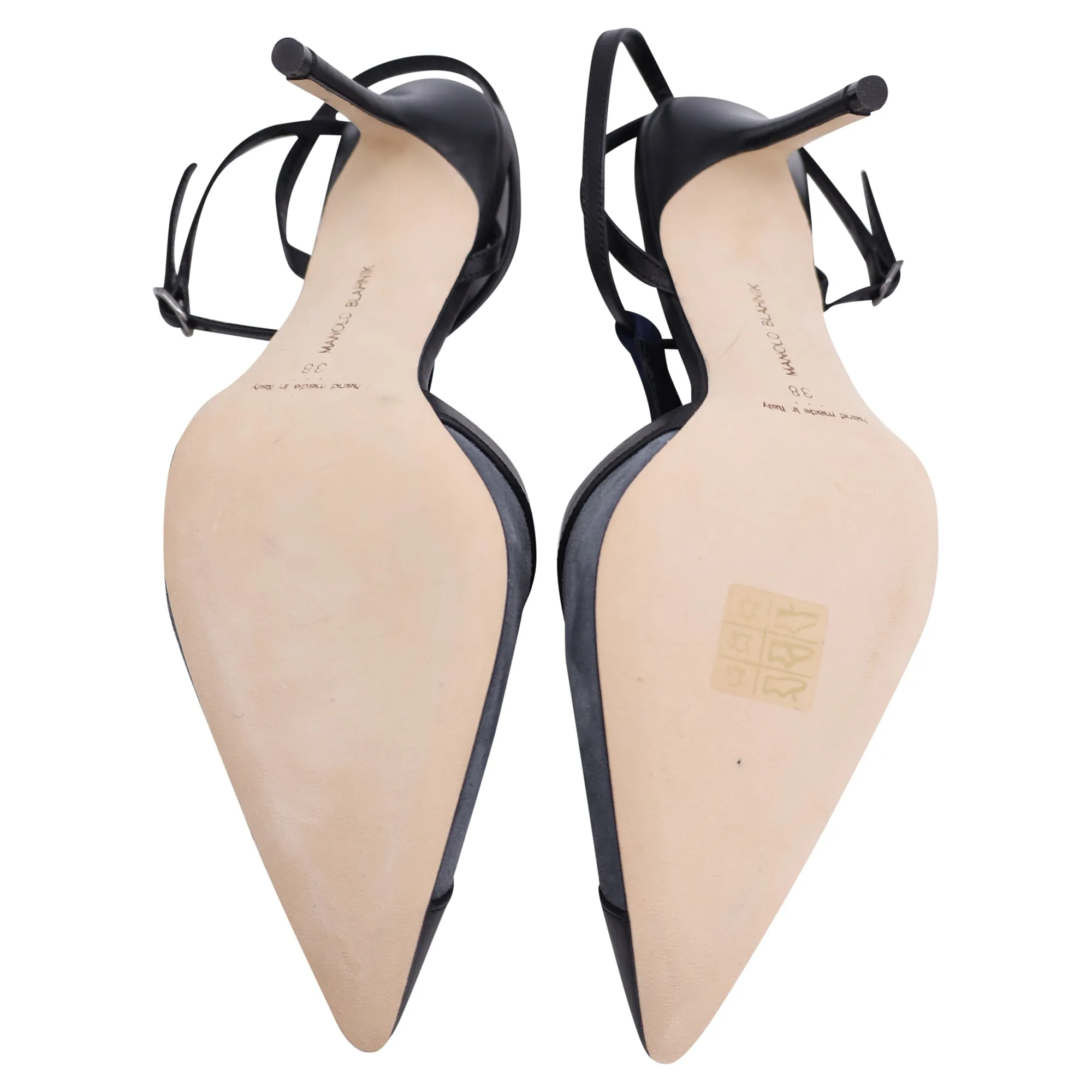 Manolo Blahnik Catillo Color-Block Sling Back Pumps in Grey and Blue Suede