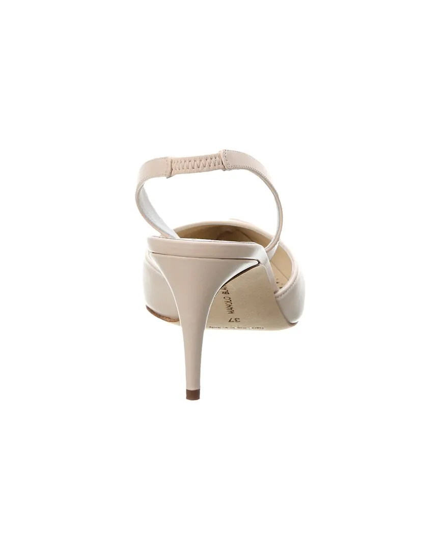 Manolo Blahnik Homerasli 70 Leather Slingback Pump