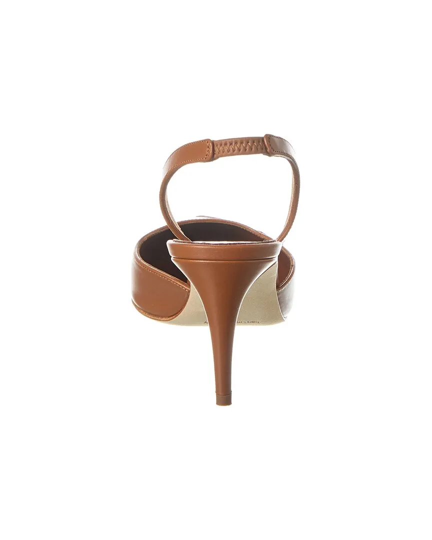 Manolo Blahnik Homerasli 70 Leather Slingback Pump