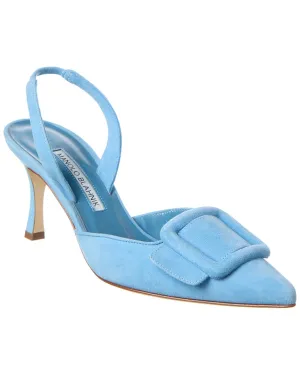 Manolo Blahnik Maysli 70 Suede Slingback Pump