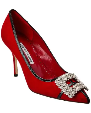 Manolo Blahnik Tuberian 90 Suede & Leather Pump