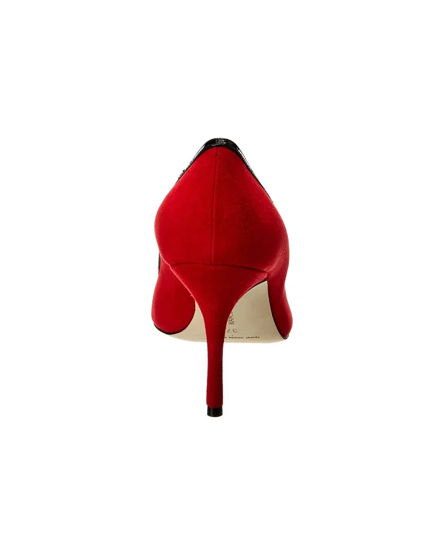 Manolo Blahnik Tuberian 90 Suede & Leather Pump