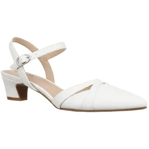 Marlee Womens Buckle Faux Leather Block Heels