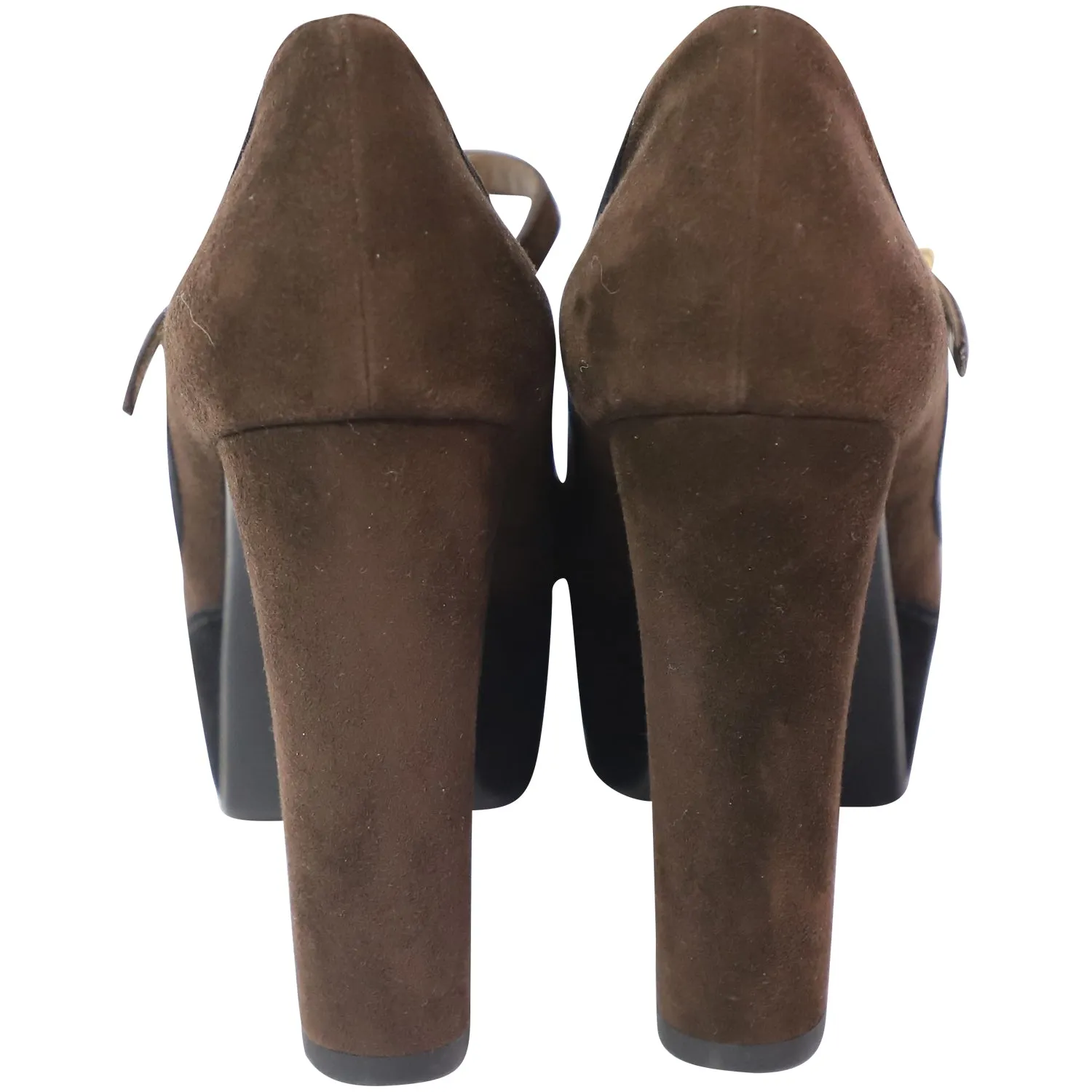 Marni Mary Jane Heels in Brown Suede