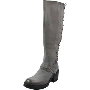 Mayer Womens Suede Stacked Heel Knee-High Boots