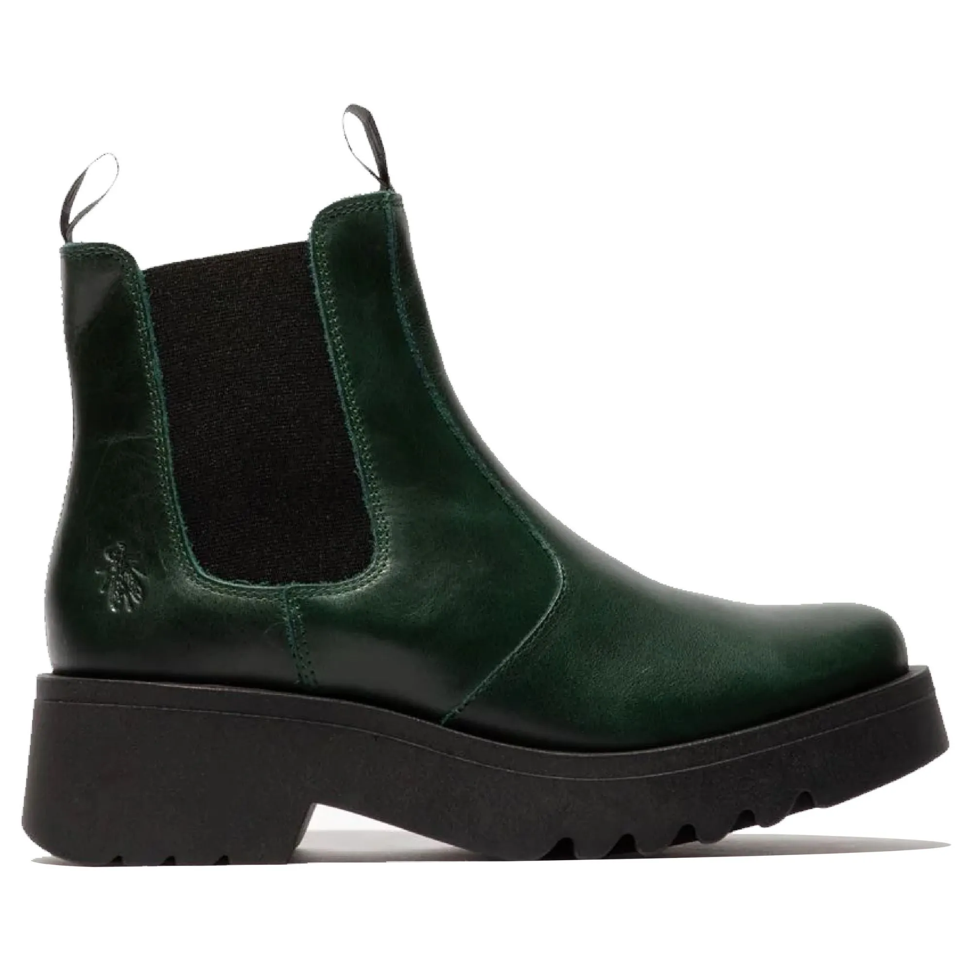 MEDI789FLY - Women's Wedge Heel Leather Chelsea Boots