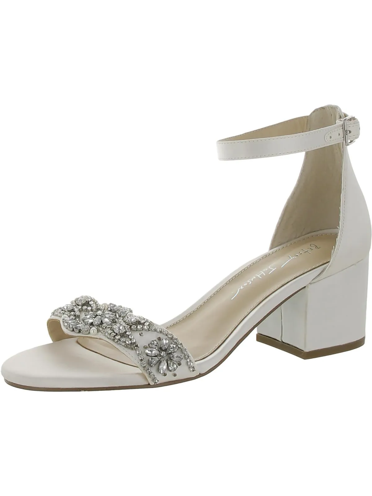 Mel Womens Rhinestone Block Heel Pumps