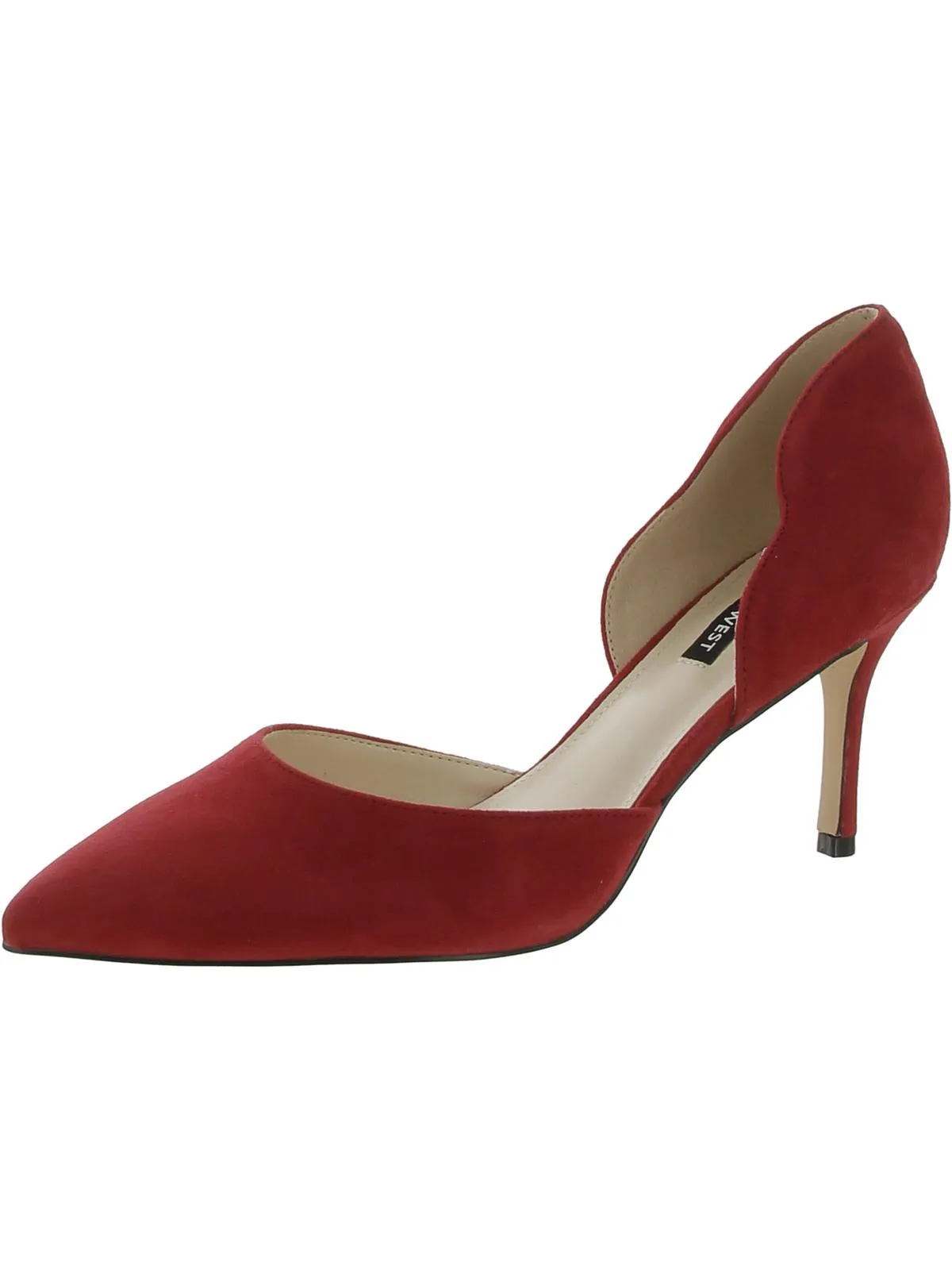 Mence Womens Suede Pointed Toe D'Orsay Heels