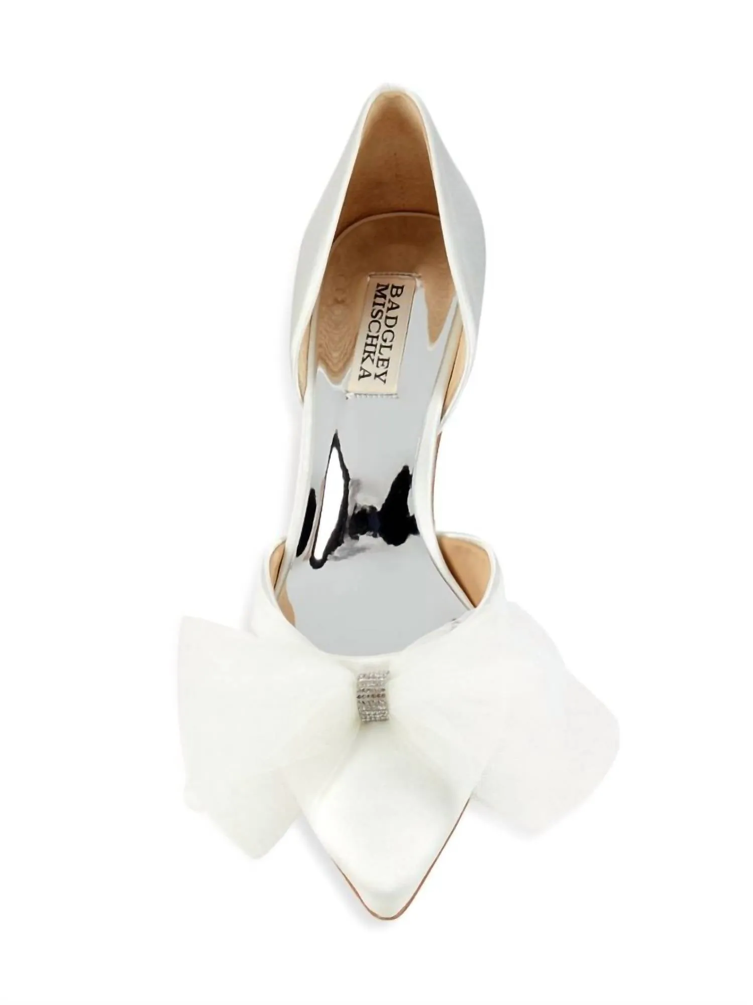 Metallic Festive Embellished Bow Pumps In White