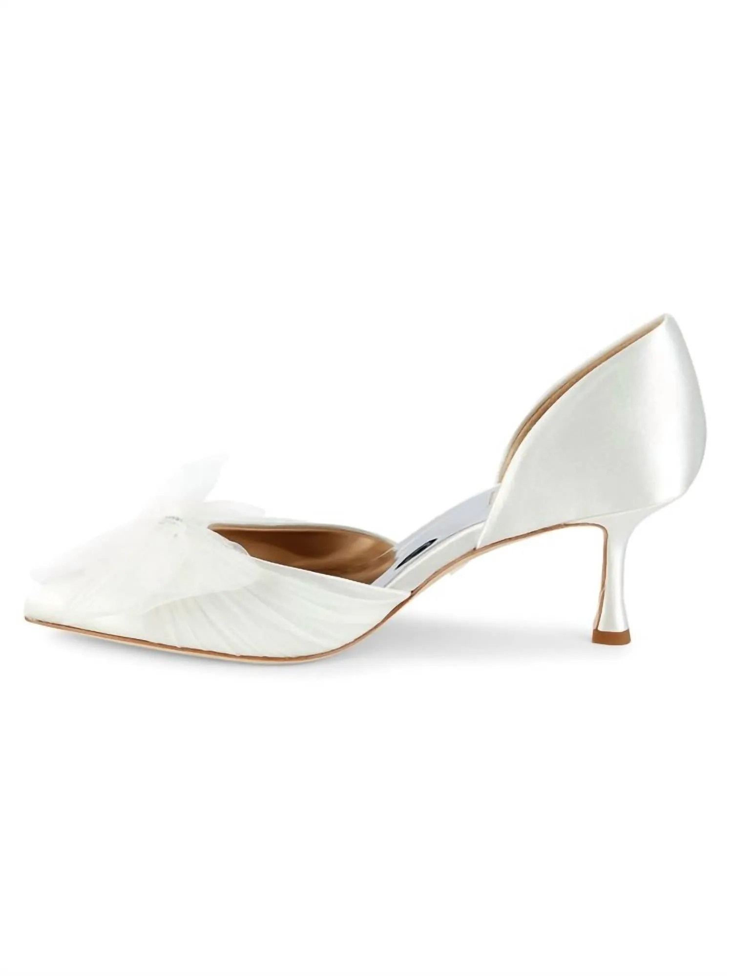 Metallic Festive Embellished Bow Pumps In White