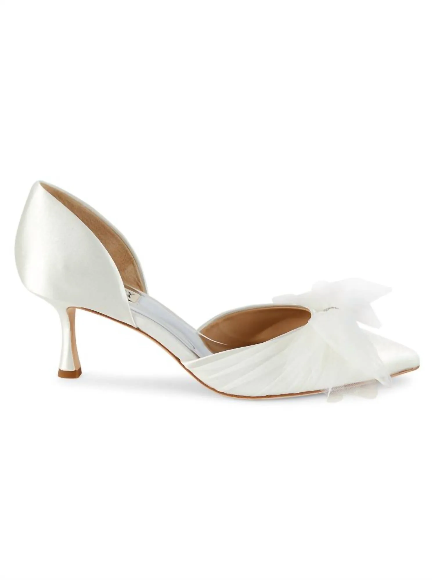 Metallic Festive Embellished Bow Pumps In White