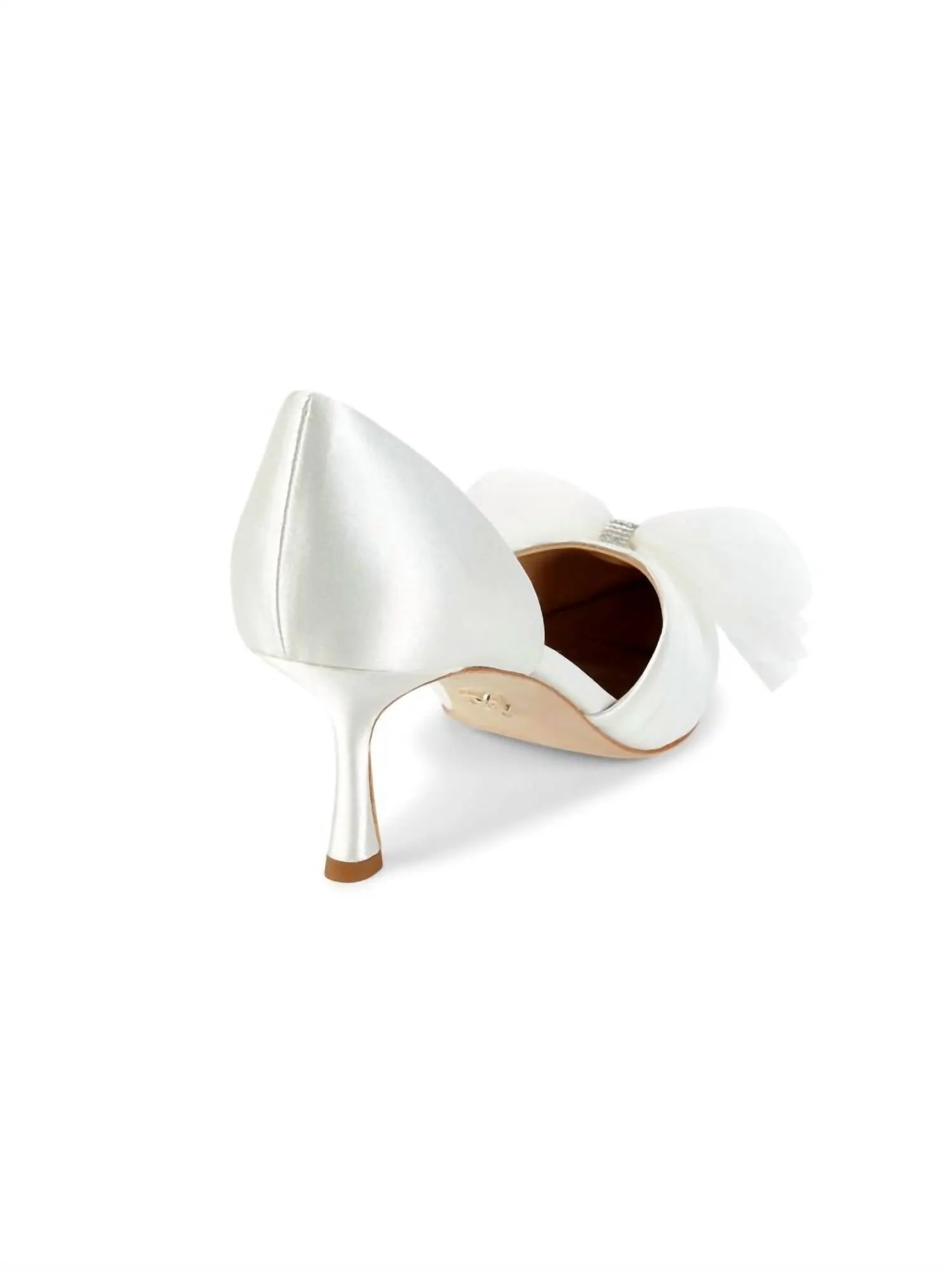 Metallic Festive Embellished Bow Pumps In White